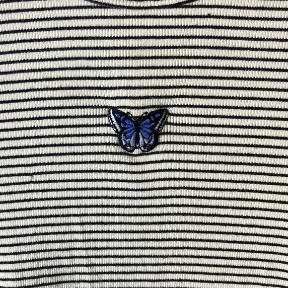 Y2K Hollister Striped Baby Doll T-Shirt - Picture 2 of 5